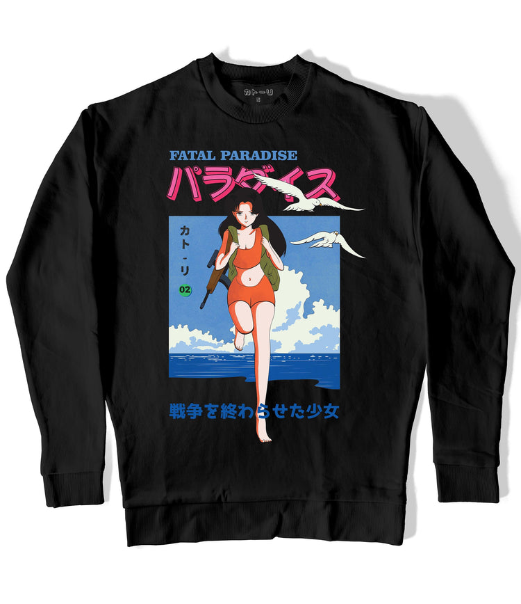 Fatal Paradise Sweatshirt at Catori Clothing | Graphic & Anime Tees, Hoodies & Sweatshirts 