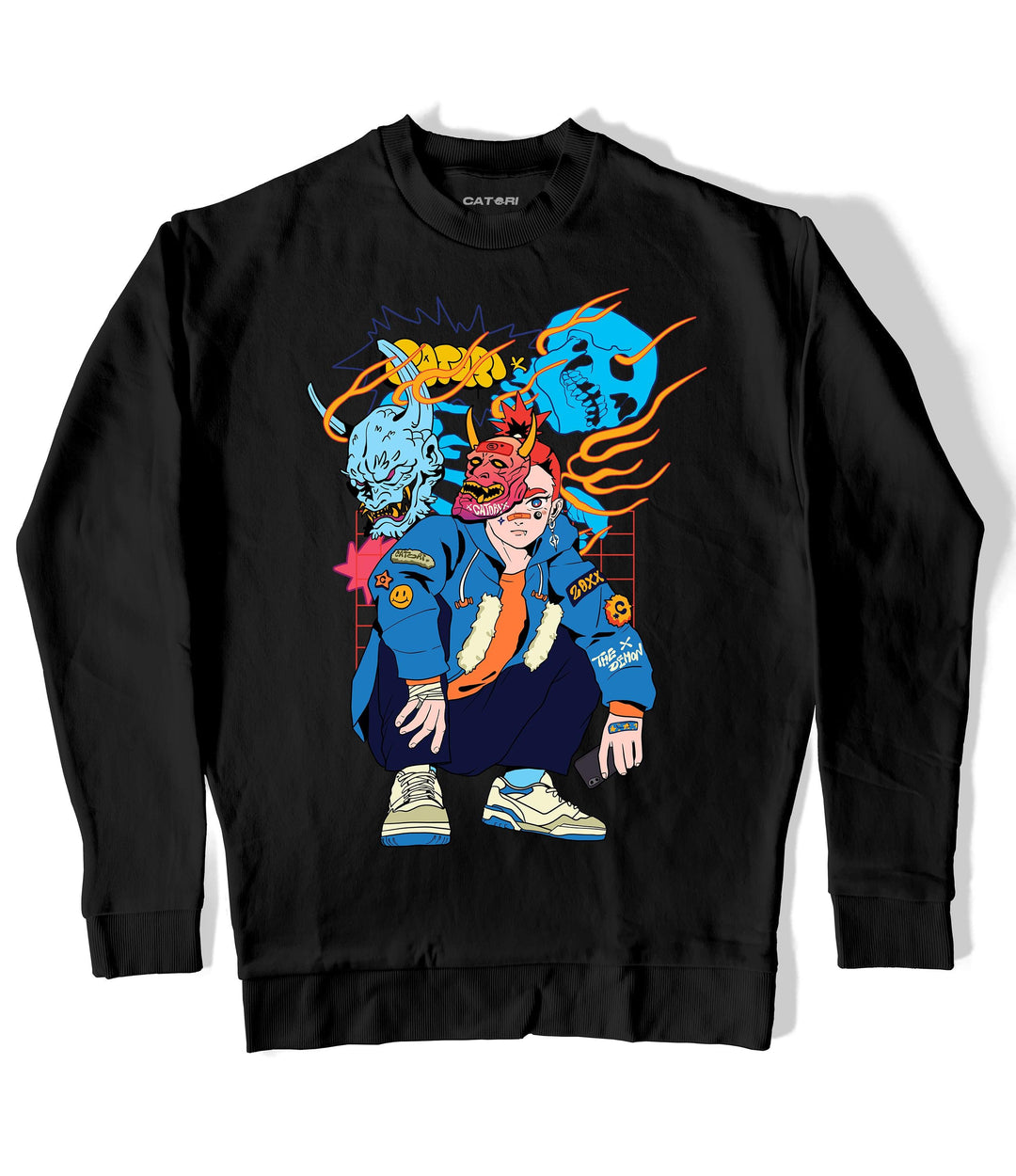 Social Demon Sweatshirt at Catori Clothing | Graphic & Anime Tees, Hoodies & Sweatshirts 